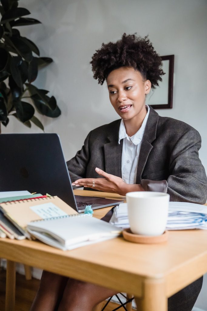 Woman Talking on a Video Call